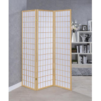 Coaster Furniture 4621 3-panel Folding Screen Natural and White